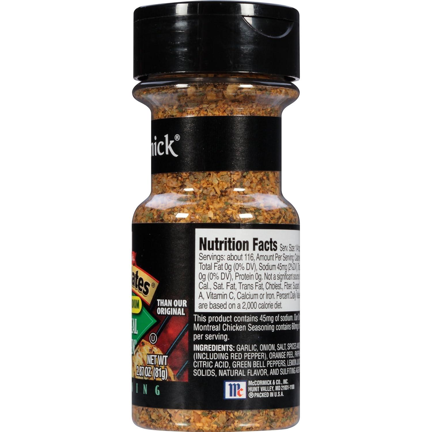 image:imageMcCormick Grill Mates 25 Less Sodium Montreal Chicken Seasoning 287 oz Pack of 6287 Ounce Pack of 2