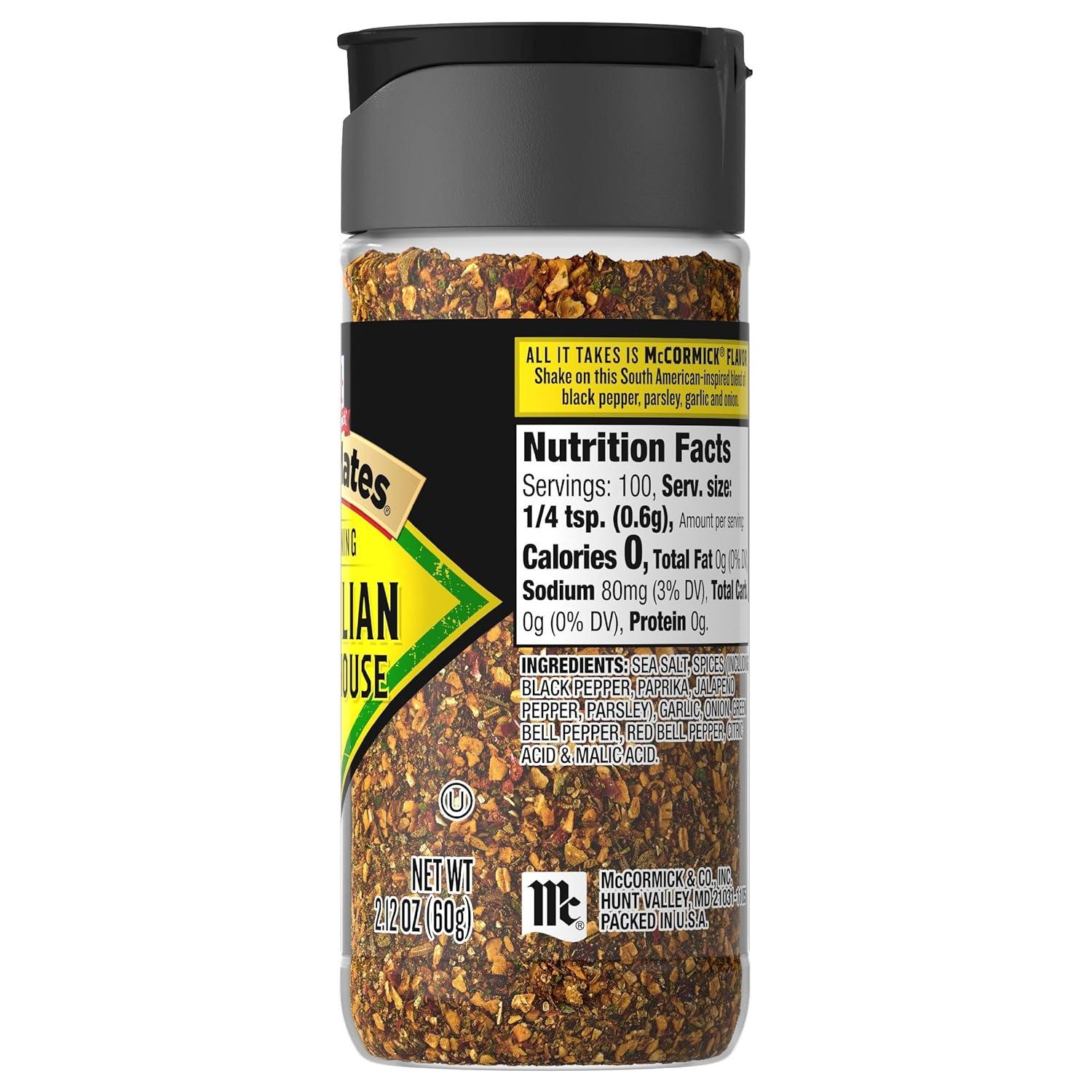 image:imageMcCormick Grill Mates Brazilian Steakhouse Seasoning 212 oz Pack of 6212 Ounce Pack of 1