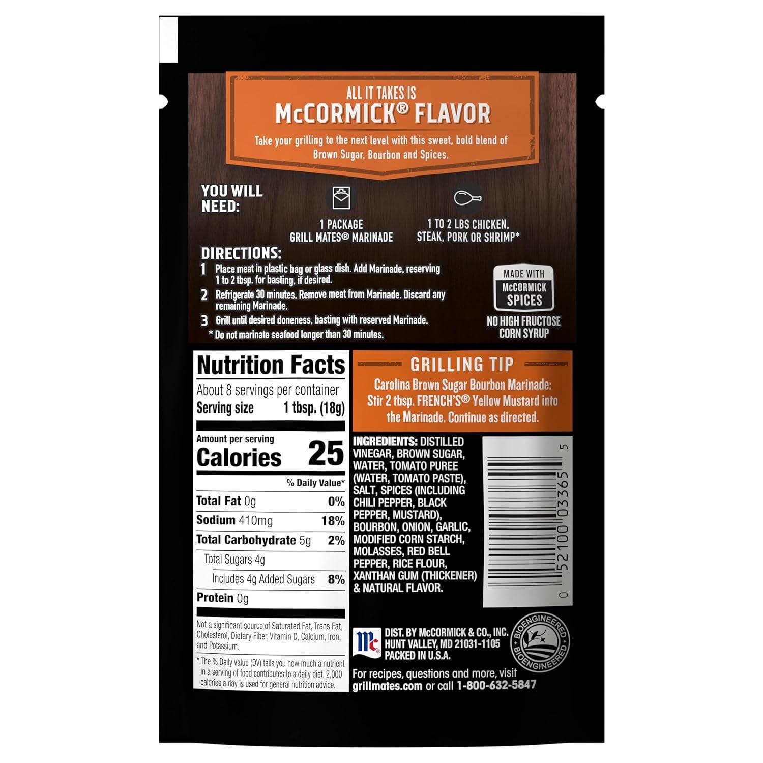 image:imageMcCormick Grill Mates Brown Sugar Bourbon 30 Minute Marinade 5 oz