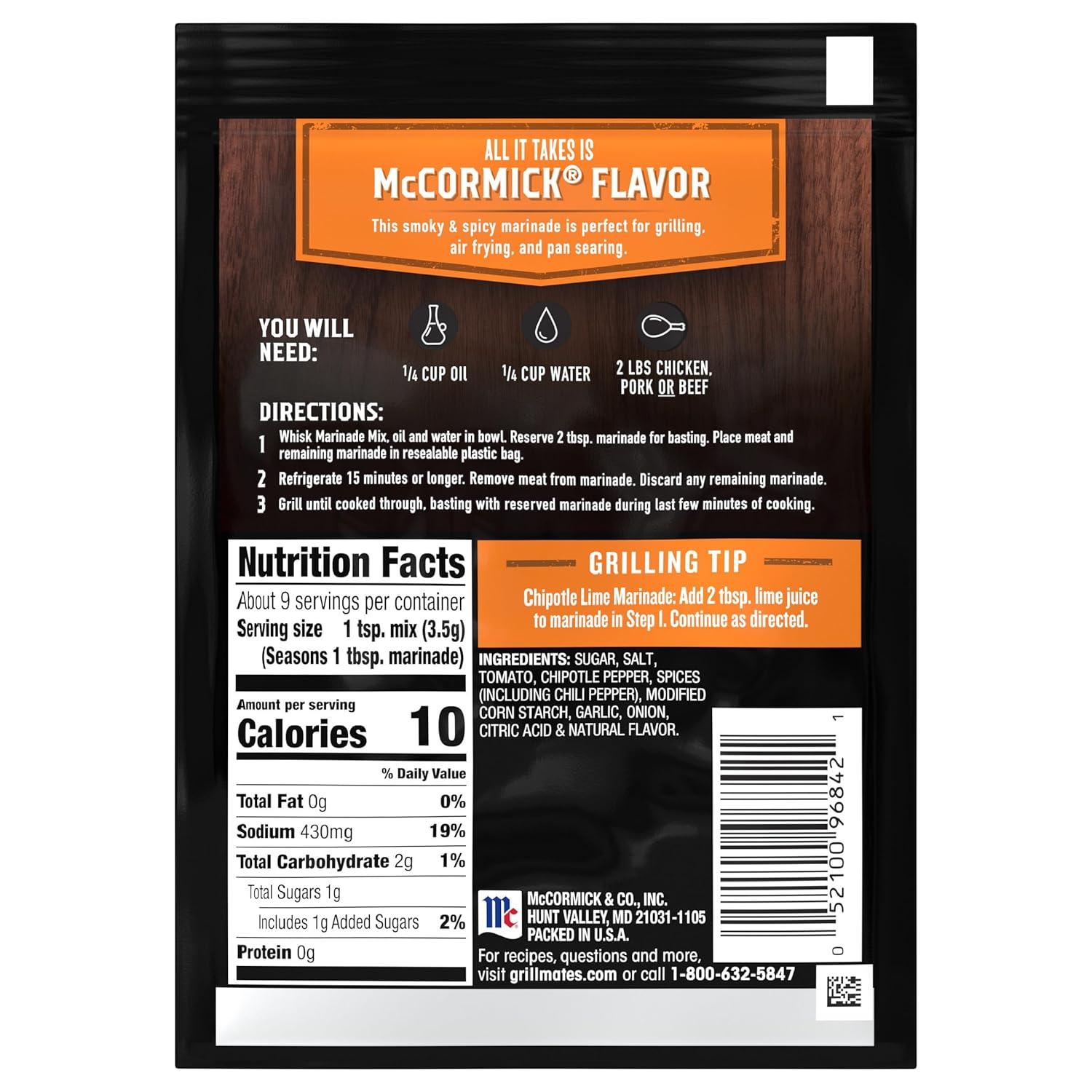 image:imageMcCormick Grill Mates Chipotle Pepper Marinade Mix 113 oz Pack of 12113 Ounce Pack of 1