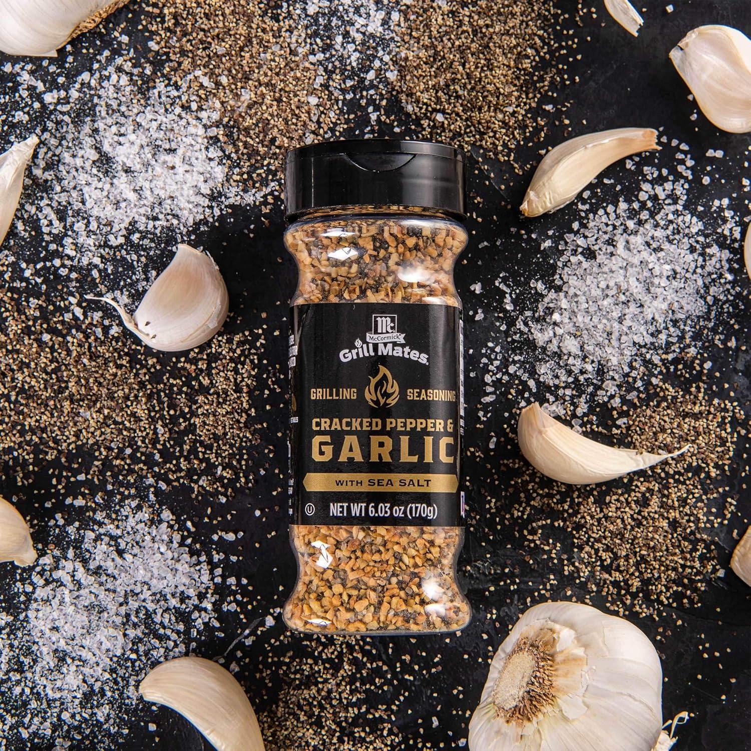 image:imageMcCormick Grill Mates Coarse Black Pepper amp Flake Salt Grilling Seasoning 571 ozCracked Pepper Garlic