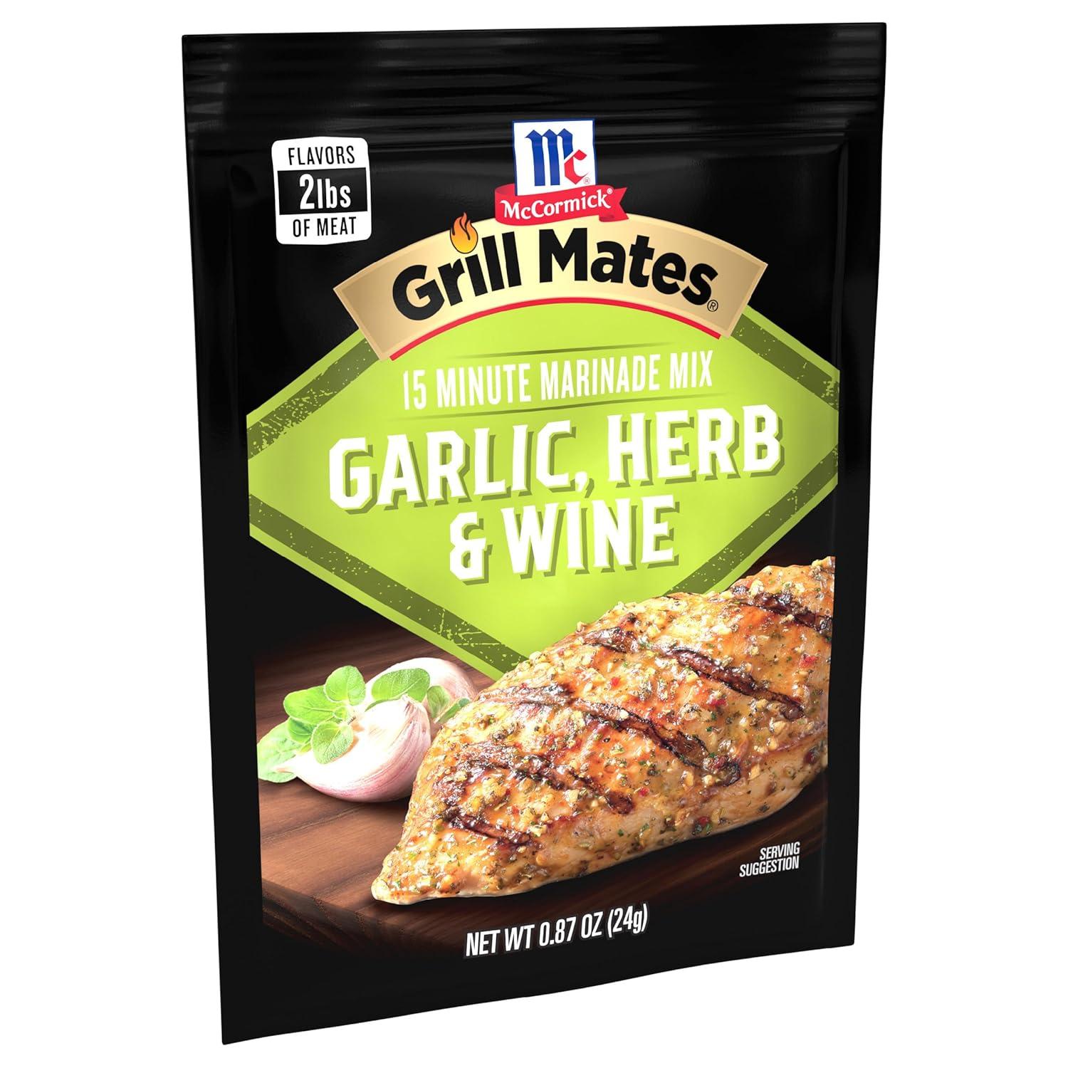 image:imageMcCormick Grill Mates Garlic Herb amp Wine Marinade Mix 087 oz Pack of 12