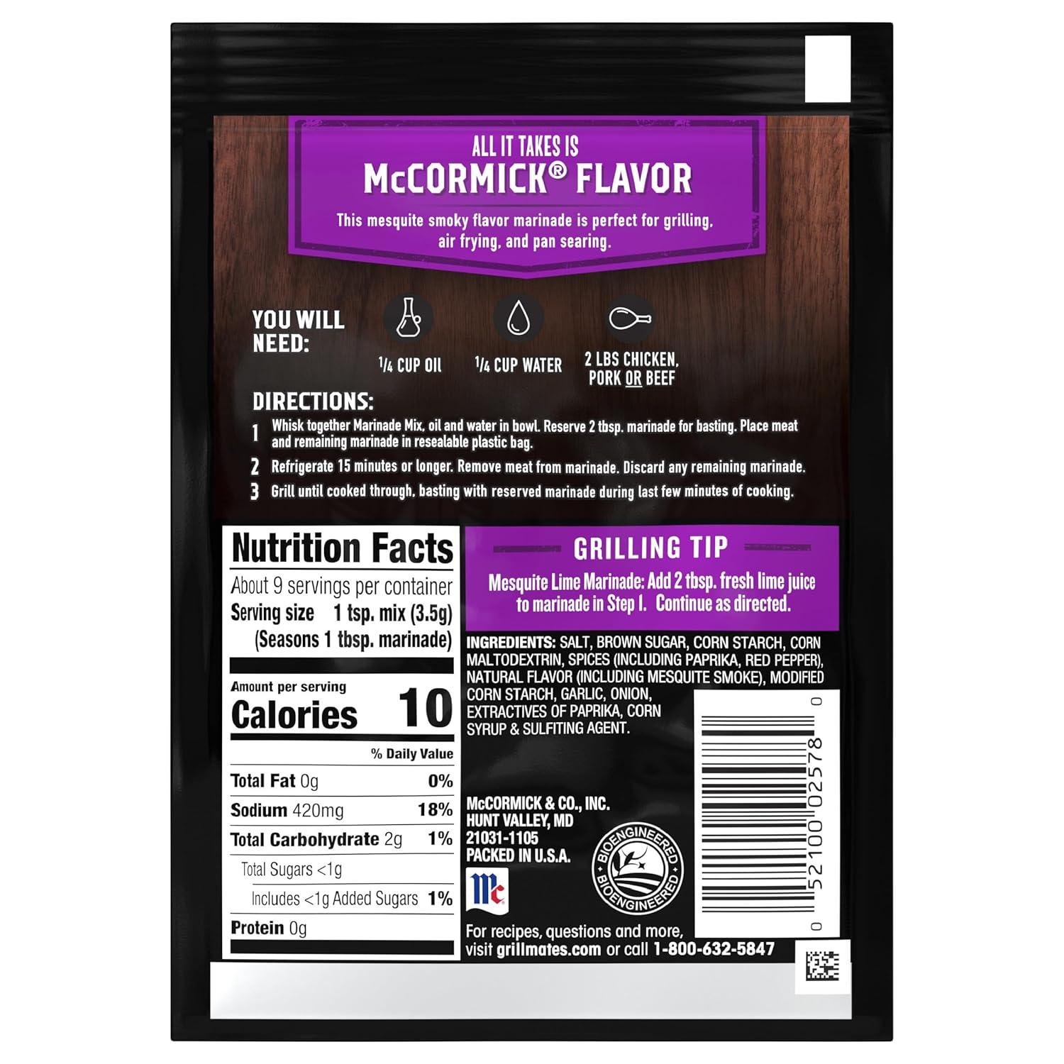 image:imageMcCormick Grill Mates Mesquite Marinade Mix 106 ozMesquite