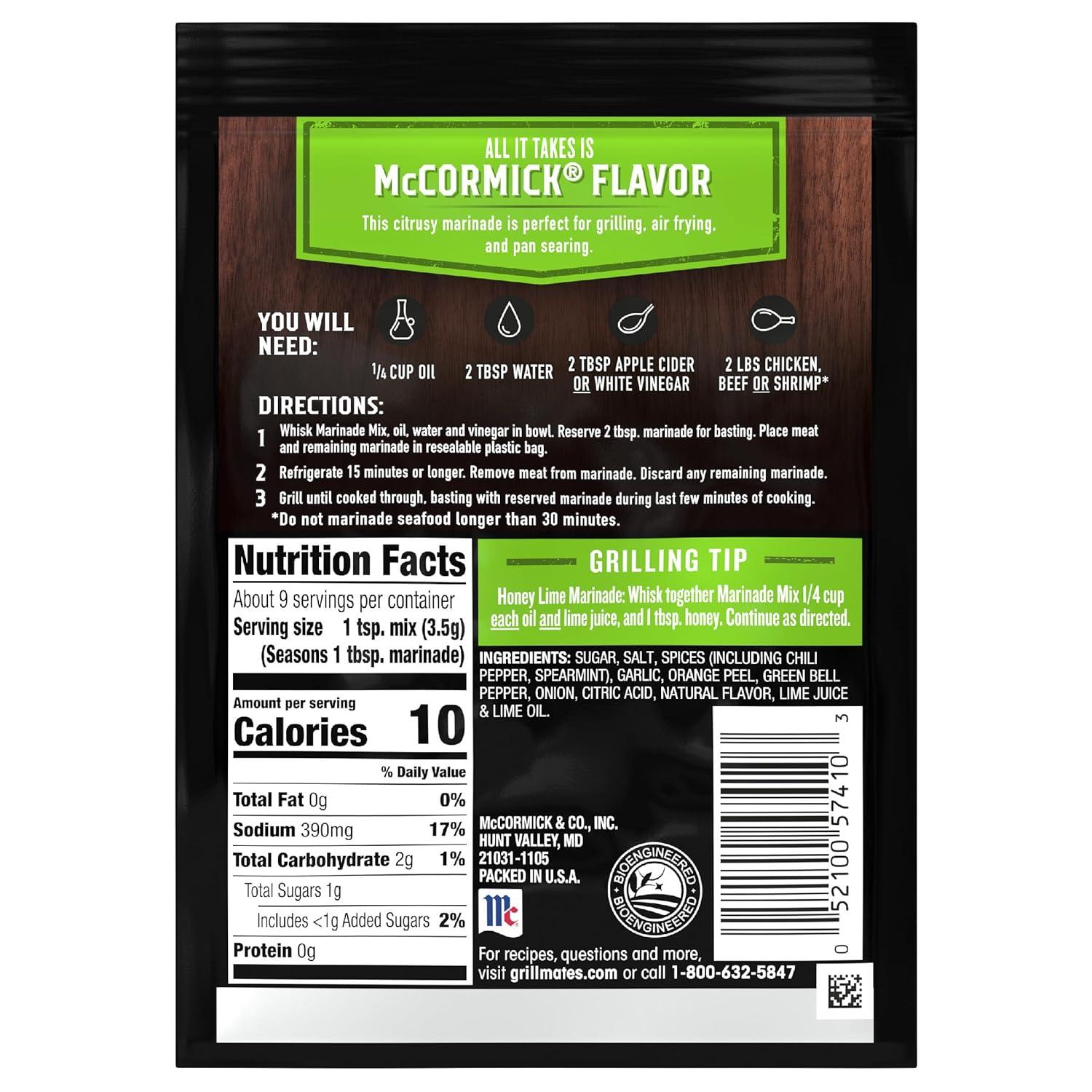 image:imageMcCormick Grill Mates Mojito Lime Marinade Mix 106 oz