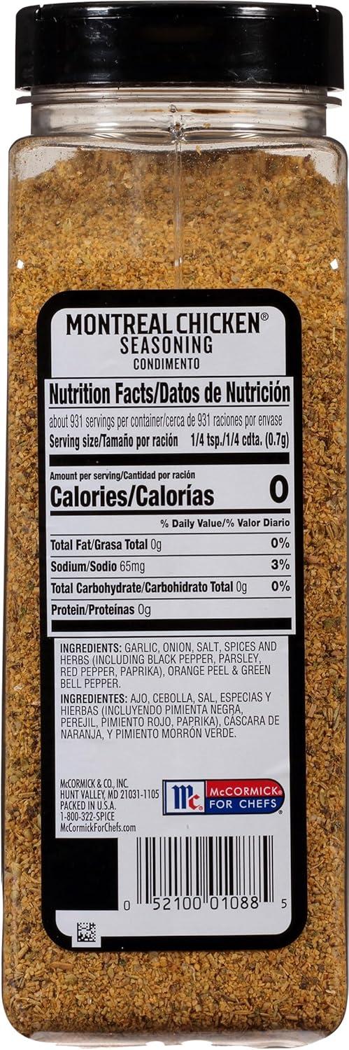 image:imageMcCormick Grill Mates Montreal Chicken Seasoning 23 oz One 23 Ounce Container of Montreal Chicken Seasoning with Blend of Garlic Onion Black and Red Pepper and Paprika for Meats and Seafood23 Ounce Pack of 1