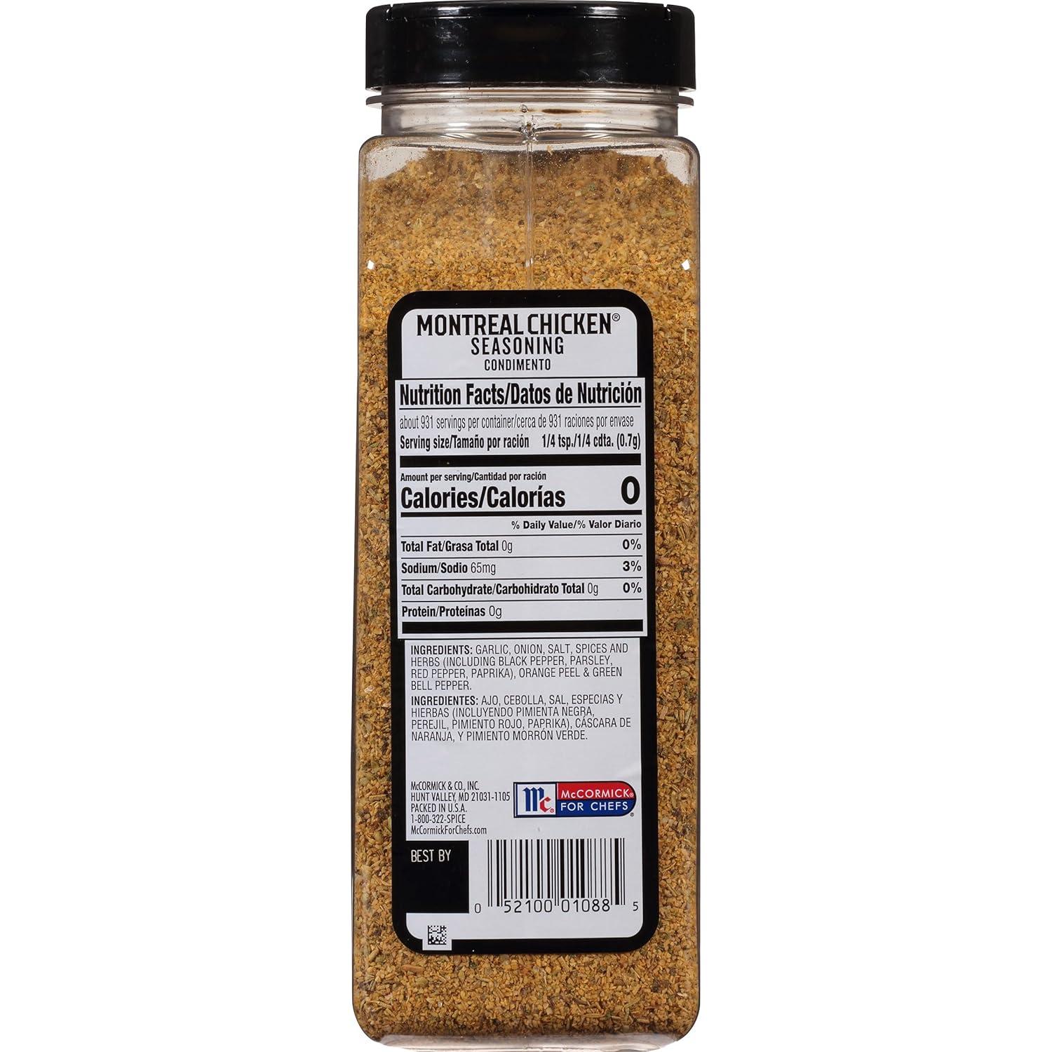 image:imageMcCormick Grill Mates Montreal Chicken Seasoning 23 oz One 23 Ounce Container of Montreal Chicken Seasoning with Blend of Garlic Onion Black and Red Pepper and Paprika for Meats and Seafood23 Ounce Pack of 2