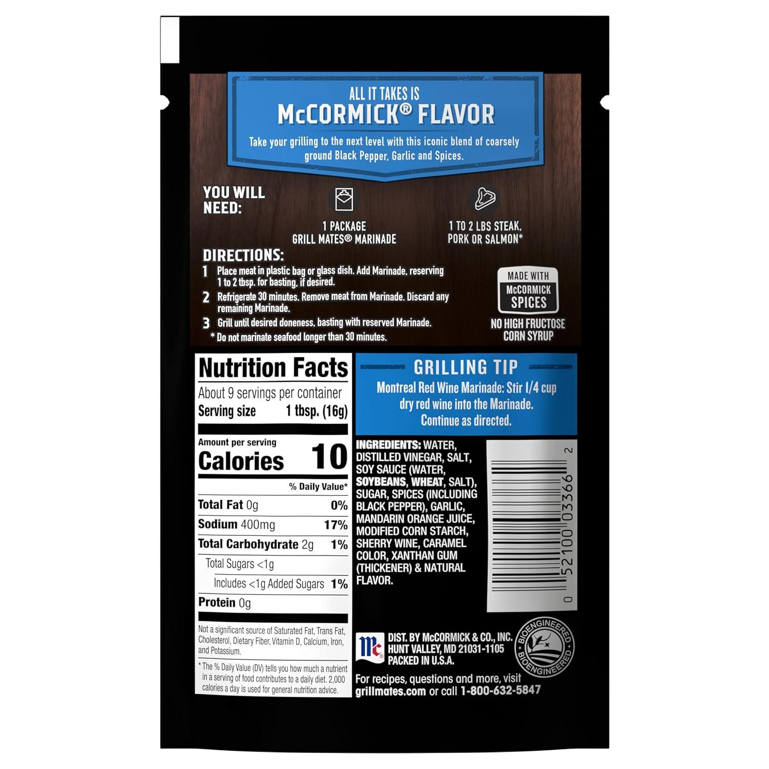 image:imageMcCormick Grill Mates Montreal Steak 30 Minute Marinade 5 oz Pack of 65 Ounce Pack of 6