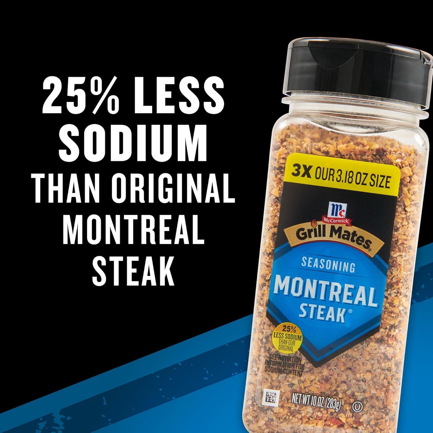 image:imageMcCormick Grill Mates Montreal Steak Seasoning 25 Less Sodium 10 OZ10 Ounce Pack of 1