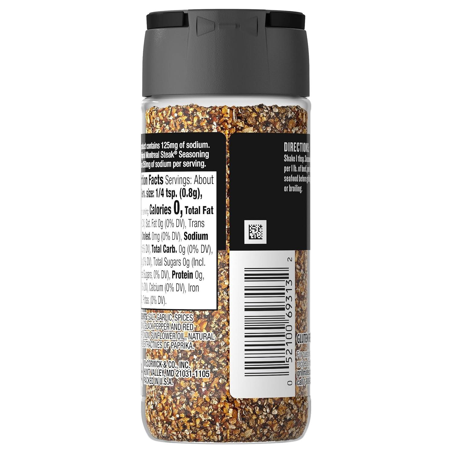 image:imageMcCormick Grill Mates Montreal Steak Seasoning 25 Less Sodium 10 OZ318 Ounce Pack of 6