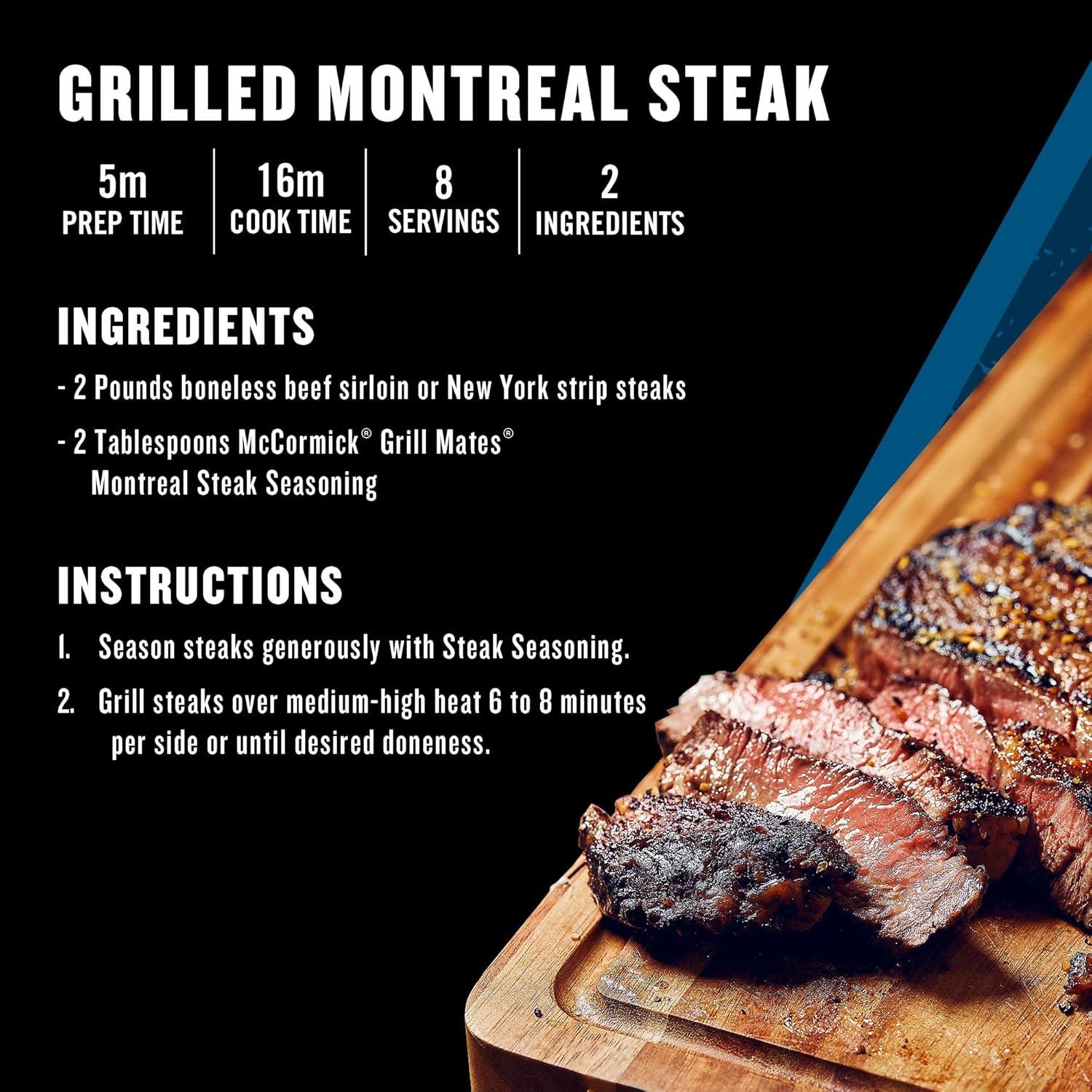 image:imageMcCormick Grill Mates Montreal Steak Seasoning 29 oz One 29 Ounce Container Montreal Steak Rub Seasoning Ideal for Steaks Ribs Burgers and Vegetables for a Zesty Flavor