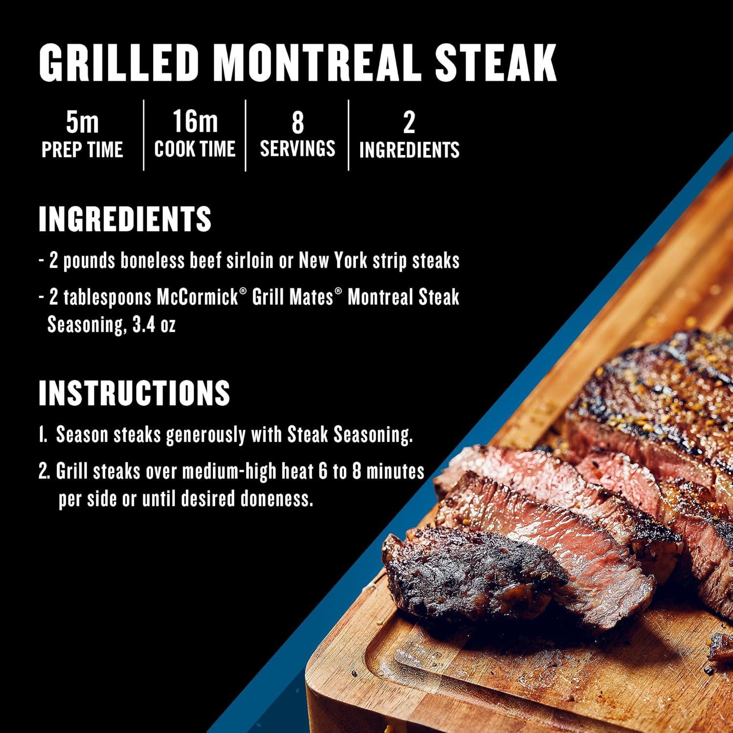image:imageMcCormick Grill Mates Montreal Steak Seasoning 34 oz Pack of 6181 Pound Pack of 1