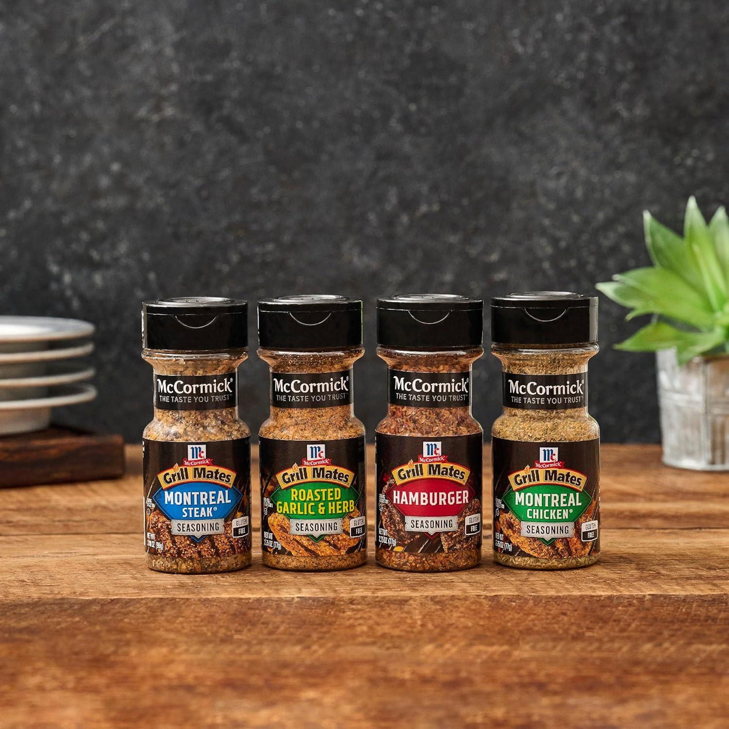image:imageMcCormick Grill Mates Spices Everyday Grilling Variety Pack Montreal Steak Montreal Chicken Roasted Garlic amp Herb Hamburger 4 CountEveryday Blends Grilling Variety Pack