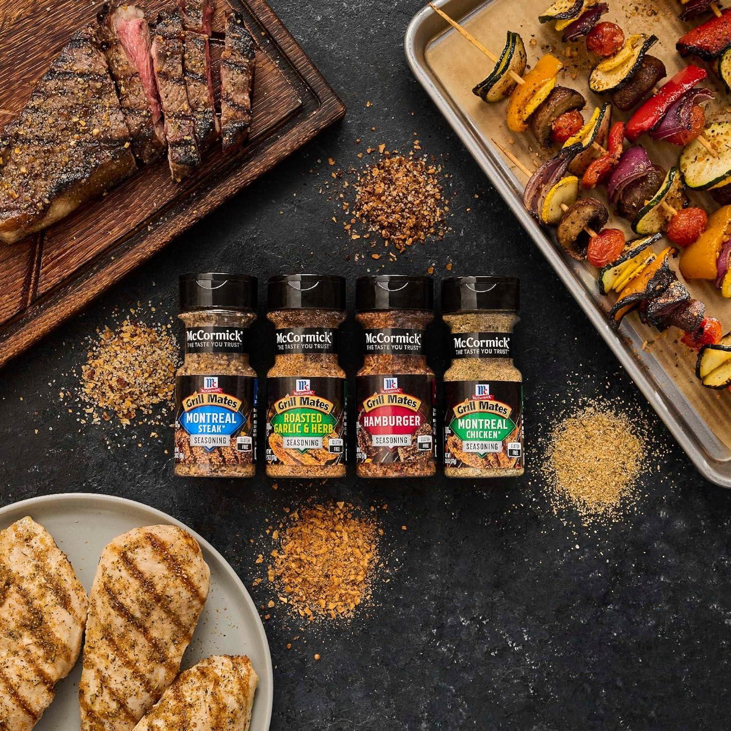 image:imageMcCormick Grill Mates Spices Everyday Grilling Variety Pack Montreal Steak Montreal Chicken Roasted Garlic amp Herb Hamburger 4 CountEveryday Blends Grilling Variety Pack