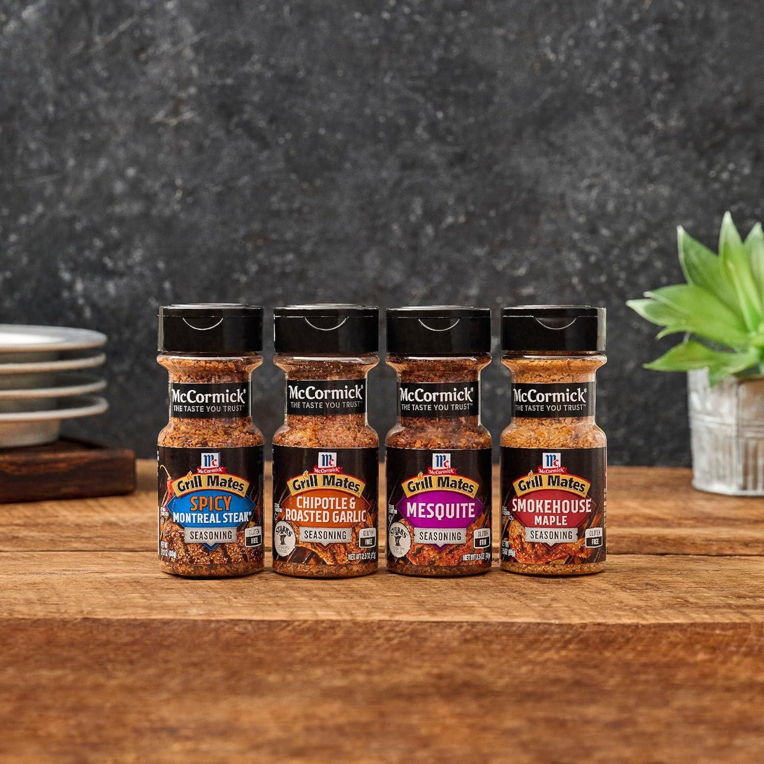 image:imageMcCormick Grill Mates Spices Everyday Grilling Variety Pack Montreal Steak Montreal Chicken Roasted Garlic amp Herb Hamburger 4 CountUnique Blends Grilling Variety Pack