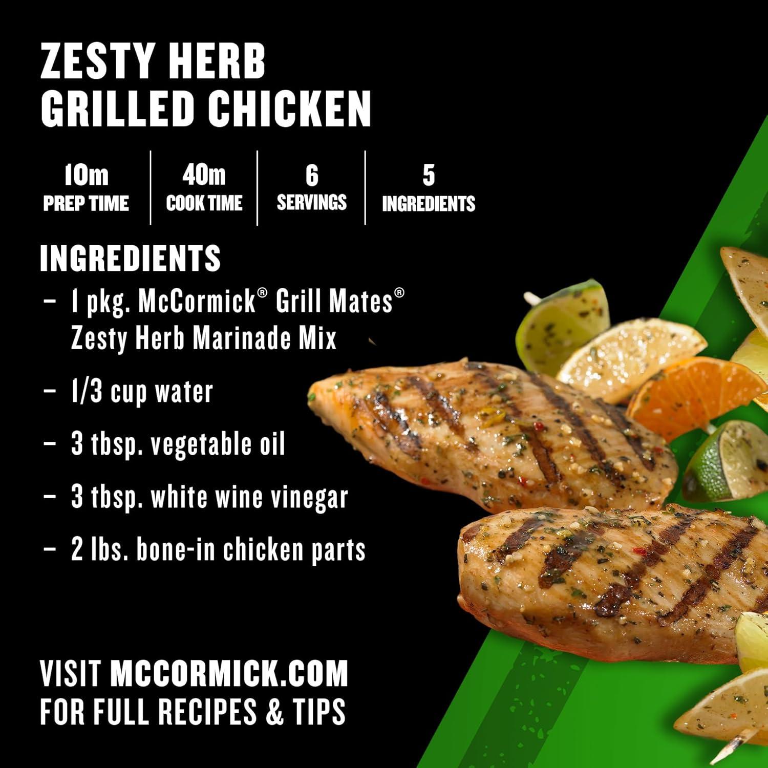 image:imageMcCormick Grill Mates Zesty Herb Marinade Mix 106 oz106 Ounce Pack of 1