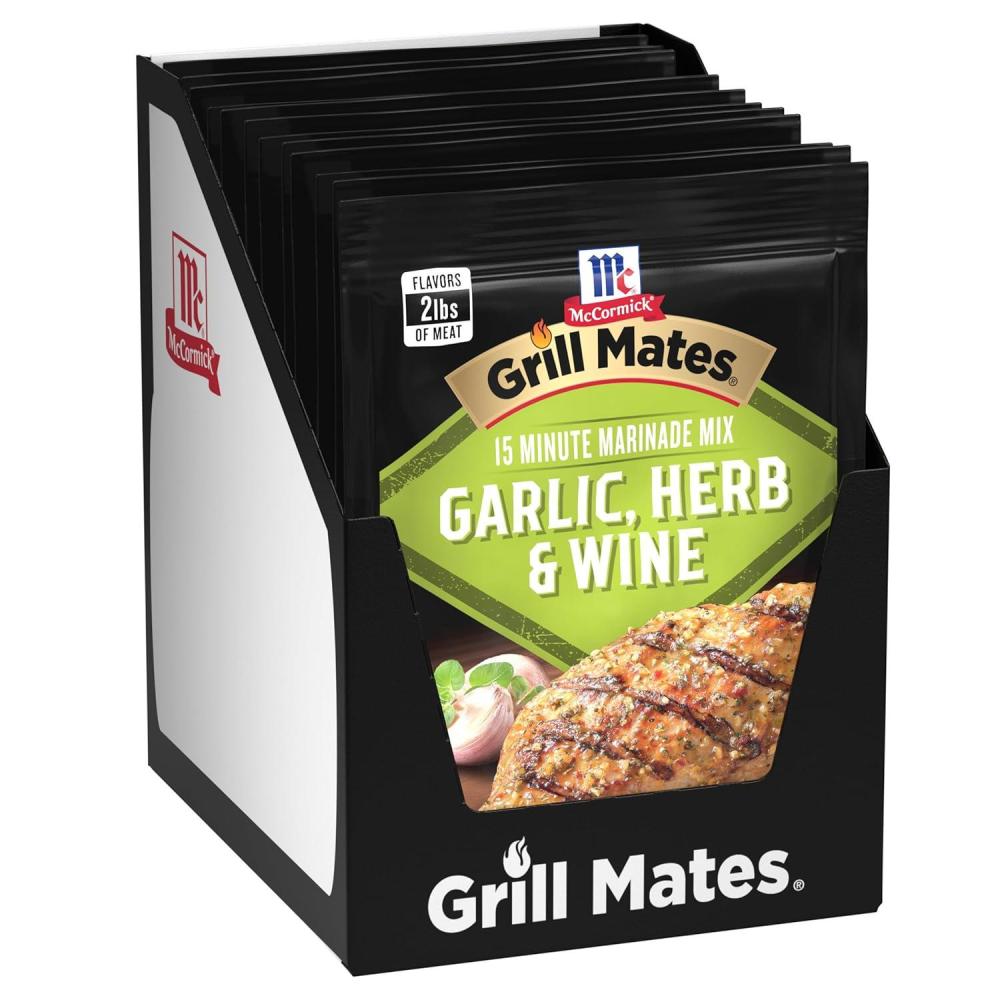 image:imageMcCormick Grill Mates Garlic Herb amp Wine Marinade Mix 087 oz Pack of 12