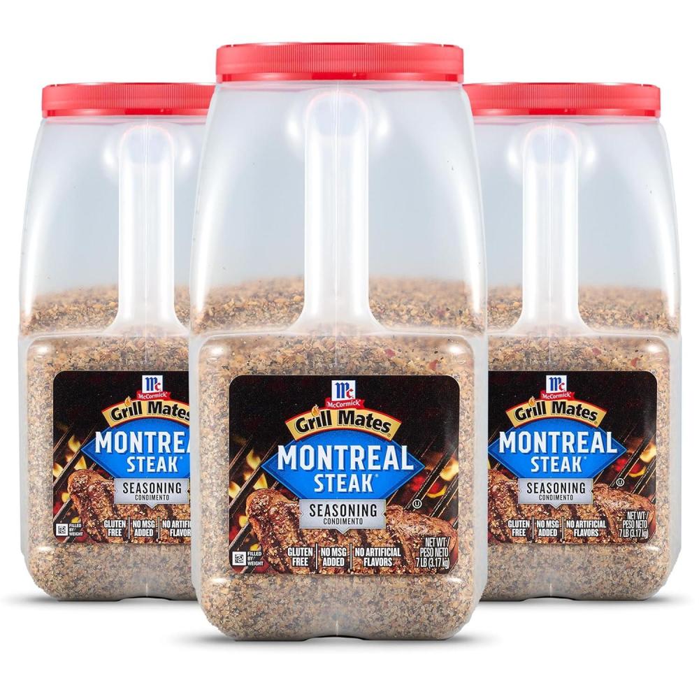 image:imageMcCormick Grill Mates Montreal Steak Seasoning 7 lb Pack of 3 Three 7 Pound Containers Montreal Steak Rub Seasoning Ideal for Steaks Ribs Burgers and Vegetables for a Zesty Flavor3733 Ounce Pack of 3